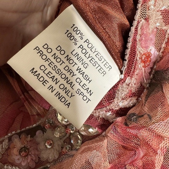 NWOT Mac Duggal Floral Ruffled Cutout Halter Mini Dress Women's Pink Size 12 - Picture 8 of 9